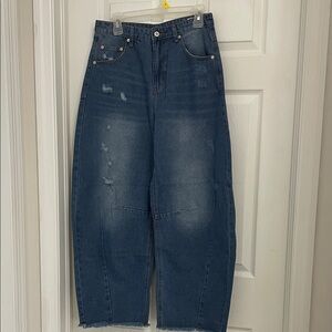 Women's Distressed Wide Leg Jeans